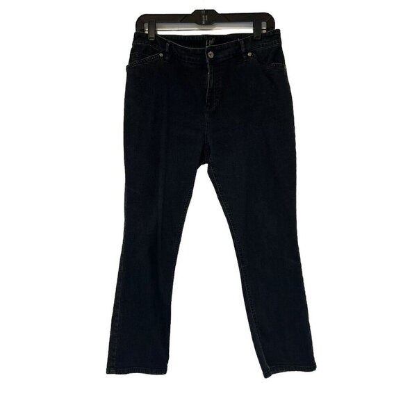 J. Jill Womens‎ Jeans 10P Tried and True Stretch Slim Ankle Dark Wash Blue - Picture 1 of 9